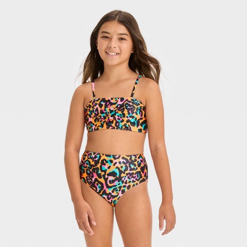 Girls wild Summer Cheetah Printed Bikini Set Art Class Target