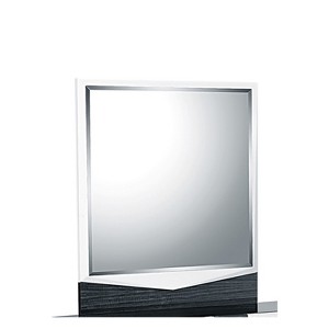 HomeStock Modern Hudson Mirror with High Gloss Finish and Dark Grey Zebrano Trim – Elegant Bedroom Accent - 1 of 4