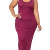 Slickblue Plus Size Solid Maxi Dress for Women, Sleeveless Stretch Jersey Knit, Casual Fit, 14 Colors Options, Size 1XL-3XL - 3 of 4