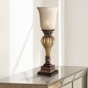 Regency Hill Traditional Accent Table Lamp 23 1/4" High Gold Uplight Alabaster Glass Shade for Bedroom Living Room Nightstand - 2 of 4