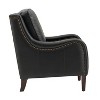 Regina 27.56" Wide Genuine Leather Armchair with Removable Cushions and English Arms  | ARTFUL LIVING DESIGN - 3 of 4