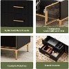 Coffee Table for Living Room, Faux Marble Coffee Table, with 4 Drawers and Glass Doors Storage, Metal Legs for Living Room, Bedroom - 4 of 4