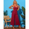 INSPIRE CHIC Women's Casual Sleeveless Cut Out Smocked Loose Wide Leg Jumpsuits - 2 of 4