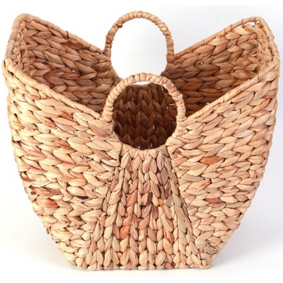 Large Natural Wicker Laundry Basket with Round Handles