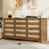 12 Drawer Dresser for Bedroom, Modern Rattan Chest of Drawers, Wood Storage Organizer with Drawers and Handles, for Nursery, Entryway, Living Room - 2 of 4