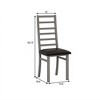 FURNIinspire Accent Chairs Set Of 4 Steel Legs And Pu Leather Seats High Back Armless Dining Chairs For Living Room, Grey, 46.06"*19.88"*11.61" - 2 of 4