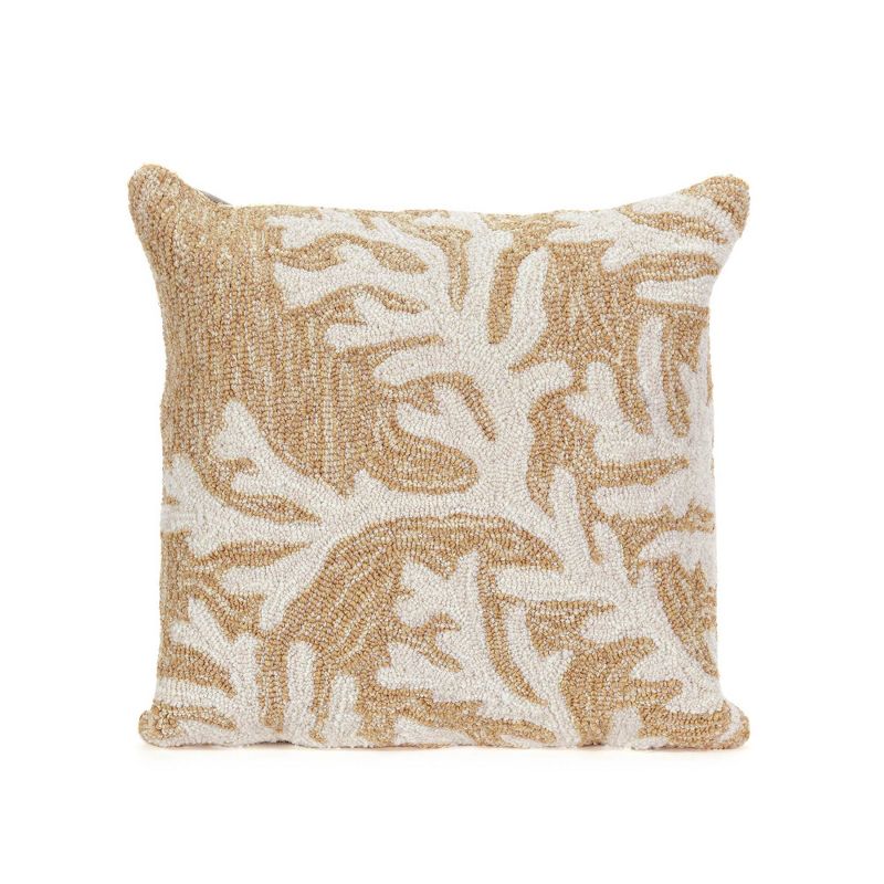 18"x18" Front Porch Coral Design Indoor/Outdoor Square Throw Pillow - Liora Manne, 1 of 7