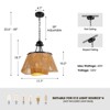 Ludomide Boho Rattan Pendant Light Fixture Modern Style Hanging Light Handwoven 1-Light Hanging Lamp for Farmhouse Bedroom Living Room Island - 3 of 4