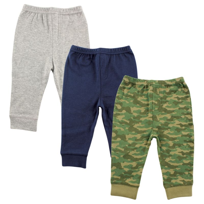 Luvable Friends Baby and Toddler Boy Cotton Pants 3pk, Camo, 1 of 3
