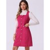 Allegra K Women's Tweed Sleeveless Square Neck Button Up A-Line Pinafore Overall Dress - 4 of 4