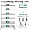 Empire Digilabs NSF Certified Storage Shelves on Wheels, Metal Shelves for Storage with Adjustable Stand, 6-Tier Wire Shelving Unit - 4 of 4