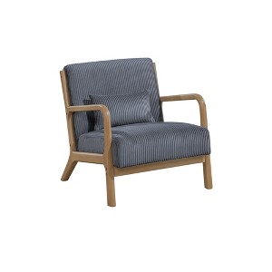 Upholstered Accent Chair with Wooden Frame, Sloped Arms and Removable Back Cushion - 1 of 4