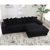 TiramisuBest Oversized Corduroy L-Shaped Sofa, Right Chaise Corner Couch with Armrests & 8 Throw Pillows, Black - 4 of 4