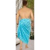 LA LEELA Men's Cover Up Casual Vacation Beach Holidays Summer Long Swim Trunk Swimwear for Men Beachwear Pareo One Size Blue Boat - 3 of 4
