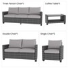 5 PCS Outdoor Patio Furniture,PE Rattan Grey Wicker with Dining Table &Chair,Sectional Chair Set with Washable Cushions - 3 of 4