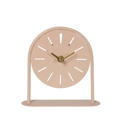 VIP Metal 6.5 in. Beige Slit Punched Table Clock
