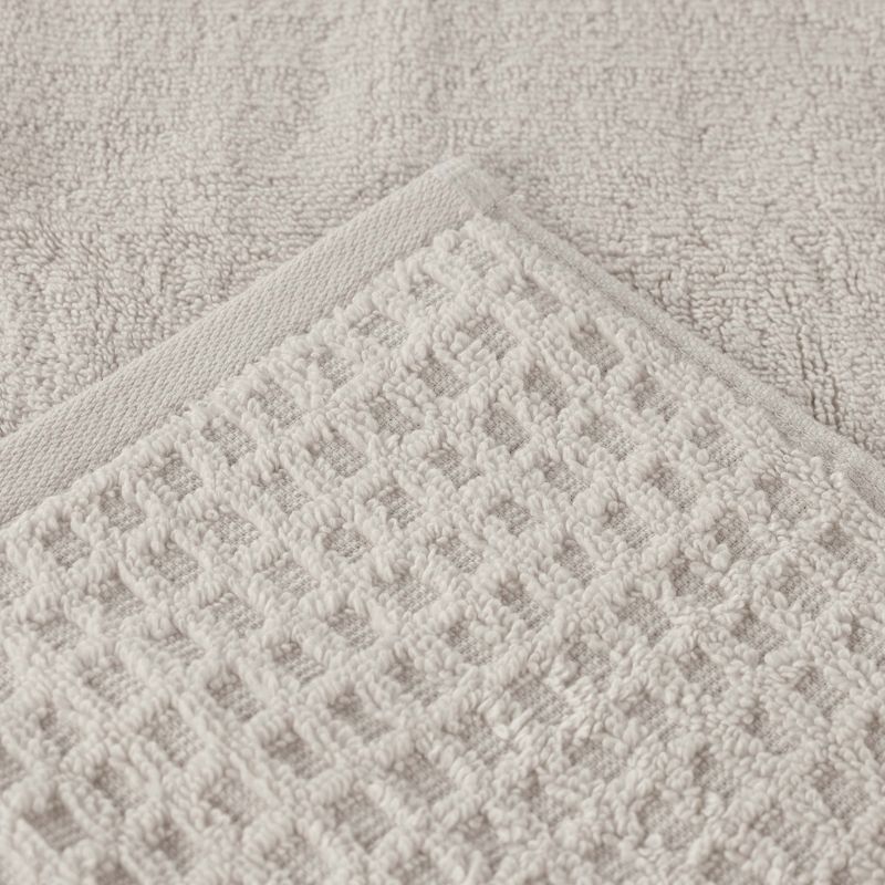 Zero Twist Cotton Waffle Honeycomb Medium Weight 6 Piece Bathroom Towel Set by Blue Nile Mills, 3 of 10