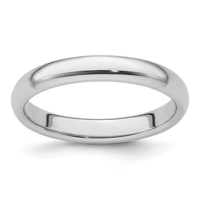 Black Bow Jewelry 3mm to 8mm Platinum Light Weight Polished Domed Comfort Fit Band
