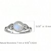 7mm Moonstone Sterling Silver Ring Size 9 Fashionable and Exquisite - 3 of 4