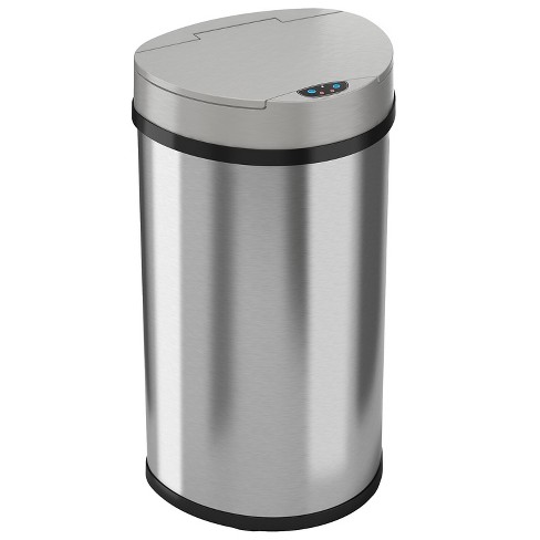 Itouchless Sensor Kitchen Trash Can With Ac Adapter And Absorbx Odor Filter 13  Gallon Silver Stainless Steel : Target