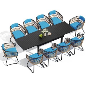Crestlive Products Modern Aluminum Outdoor Dining sets Expandable Patio Dining Table with arm chairs for 4-10 People Outside - 1 of 4