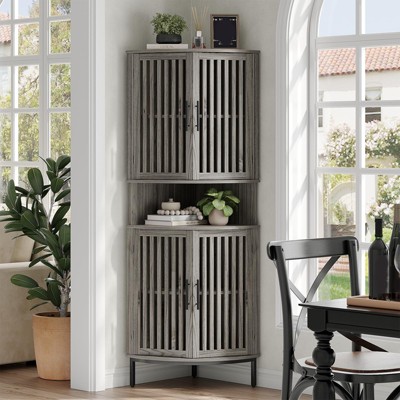 68 Inch Tall Corner Cabinet, Corner Pantry with Adjustable Storage Shelves
