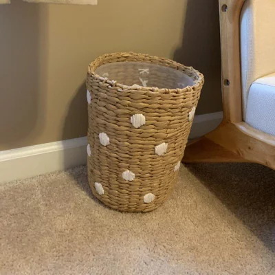 user image by KellBell, Woven Paper Dot Kids&#39; Wastebasket - Pillowfort&#8482;: Off-White Toddler Bath Trash Can, Classic Pattern, Nest Certified