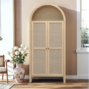 GDFStudio Donald Arched Wood Pantry Cabinets with Adjustable Shelves - 1 of 4