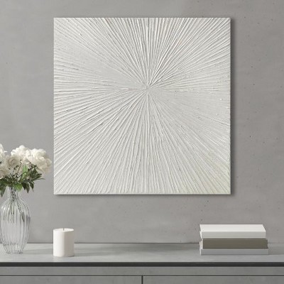 PAGED 30"x30" Metallic Sunburst Framed Wall Art for Living Room,Textured Resin Abstract Wall Decor for Bedroom,Hand Painted Dimensional Resin Wall Art