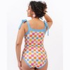Flower Check Bandeau One-Piece - 2 of 4