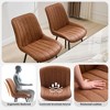 Dining Chairs Set of 2 Faux Leather for Kitchen Dining Room, Comfortable Mid Century Modern Chair w/Metal Legs, Upholstered Side Chair for Livingroom - 4 of 4