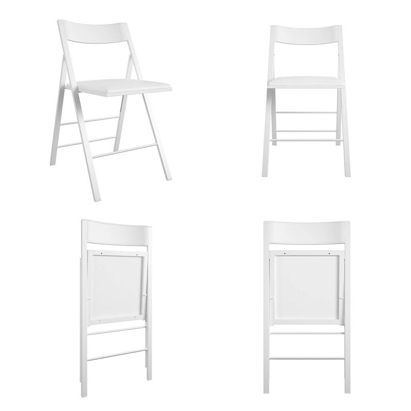 Cosco 2pk Modern Slim Line Vinyl Padded Folding Chairs, 4 of 11