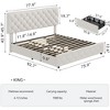 Homhougo Full Size Bed Frame with 4 Storage Drawers, Upholstered Platform Bed Frame with Adjustable Headboard, Diamond Stitched Button Tufted, Grey - 2 of 4