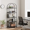Bookshelf 5 Tier Bookcase Arched Display Racks Tall Standing Bookshelves Metal Frame Open Storage Rack Shelf - 4 of 4