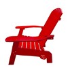 Aghana Digitals Red Populus Wood Adirondack Chair: Indoor/Outdoor Use, Umbrella-Hole Armrest, - 3 of 4