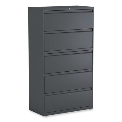 Alera Lateral File, 5 Legal/Letter/A4/A5-Size File Drawers, Charcoal, 36" x 18.63" x 67.63"