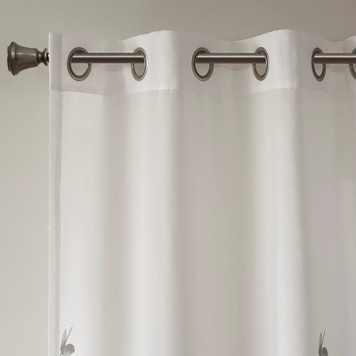 Wikineon Burnout Printed Curtain Panel(Only 1 Pc Panel)grey