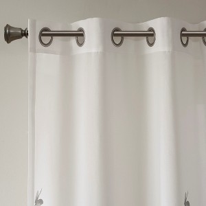 Wikineon Burnout Printed Curtain Panel(Only 1 Pc Panel)grey - 1 of 4