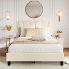 Homhougo Twin Size Bed Frame with Adjustable Headboard, Linen Upholstered Twin Platform Bedframe with Strong Wooden Slats, Easy Assembly, Grey - 3 of 4