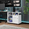 Mlezan 2-Drawer File Cabinet: Mobile on Wheels, Metal Storage with Shelf. Ideal for Printer, Letter, or A4 Files in Home or Office. - 2 of 4