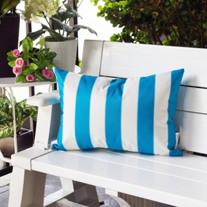 PAGED 14"x20" Horizon Stripe Pillows, Outdoor & Indoor Weather Resistant Couch Pillows with Polyester Fill, Decorative Pillows for Bed - 1 of 4