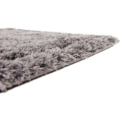 Luxurious Dark Gray Trellis Shag Rug 5' x 8' for Indoor Elegance