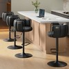 2 Pack Adjustable Swivel Bar Stools with Padded Seat & Curved Backrest, 360¡ã Rotation, Sturdy Wide Base, Foot Rail, Modern Design - Ink Black - 2 of 4