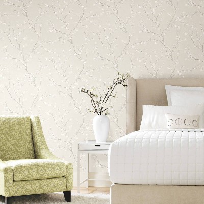 Pearl Cherry Blossom Peel and Stick Vinyl Wallpaper