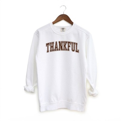 Simply Sage Market Women's  Garment Dyed Graphic Sweatshirt Thankful Grunge