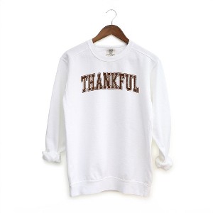 Simply Sage Market Women's  Garment Dyed Graphic Sweatshirt Thankful Grunge - 1 of 2
