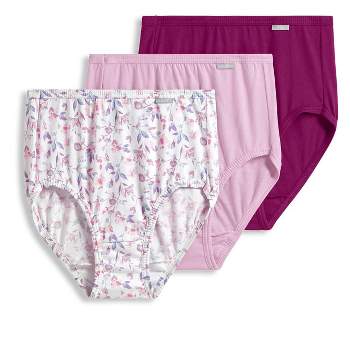 Jockey Womens Plus Size Elance French Cut 3 Pack Underwear Cuts 100% cotton  8 Jewel Teal/Budding Blooms/Midnight Iris