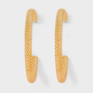 Textured Hoop Earrings - A New Day™ Metallic Gold: Hypoallergenic, Nickel-Free, Post Closure - 1 of 3