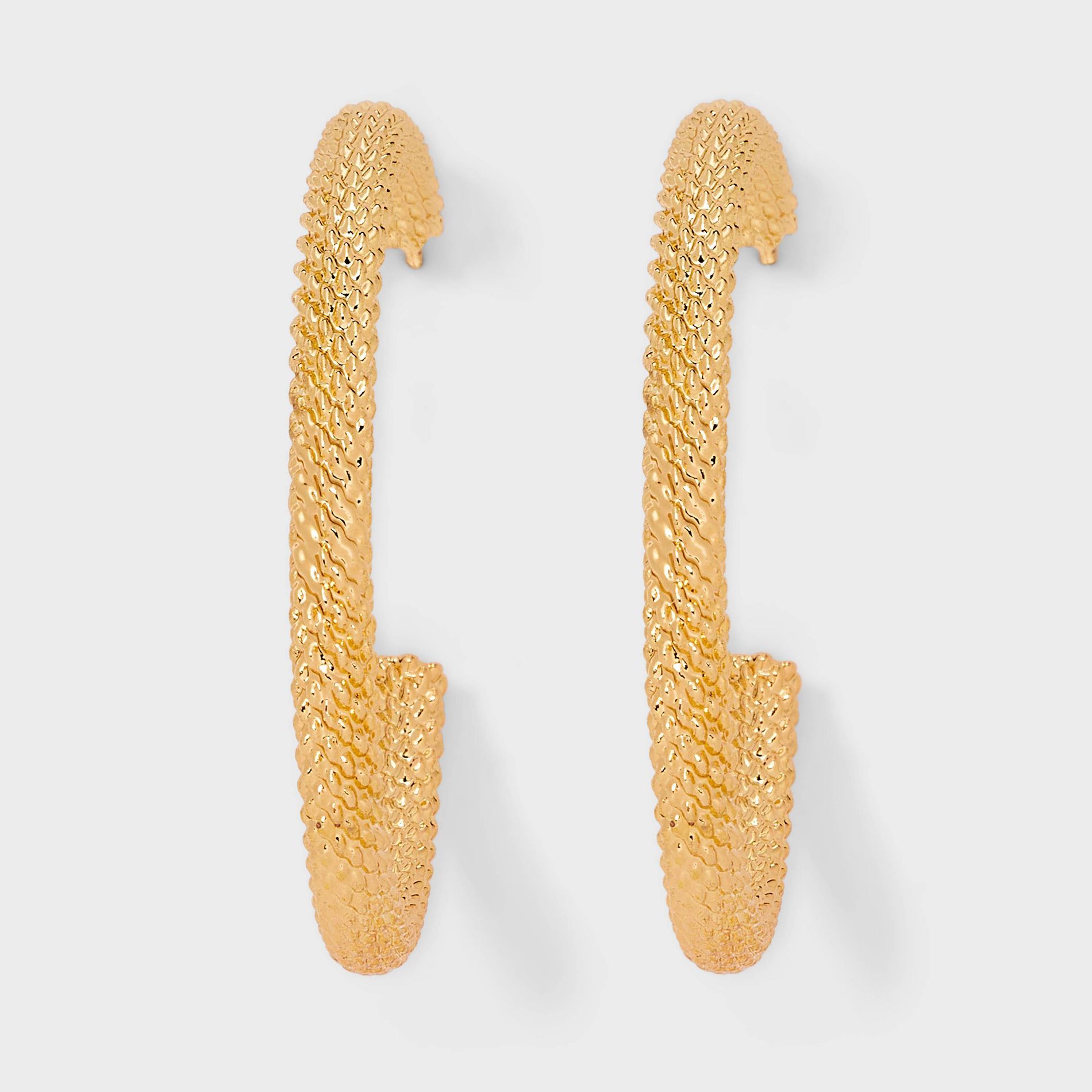 Textured Hoop Earrings - A New Day™ Metallic Gold: Hypoallergenic, Nickel-Free, Post Closure
