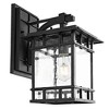 Rolran Outdoor Wall Lantern - PLT4014 - Clear/Black - Safavieh - 2 of 4